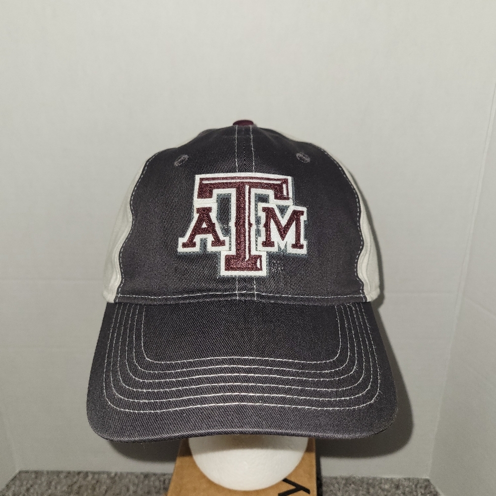 Texas A&M University Gray White Trucker Snapback Hat Adjustable Aggies Cap